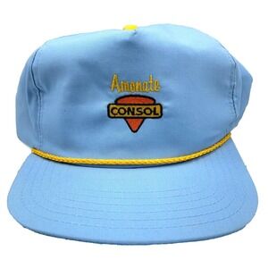 Vintage Consol Trucker Hat Cap Snapback USA‎ Coal Mining 80s Rope Amonate Blue A